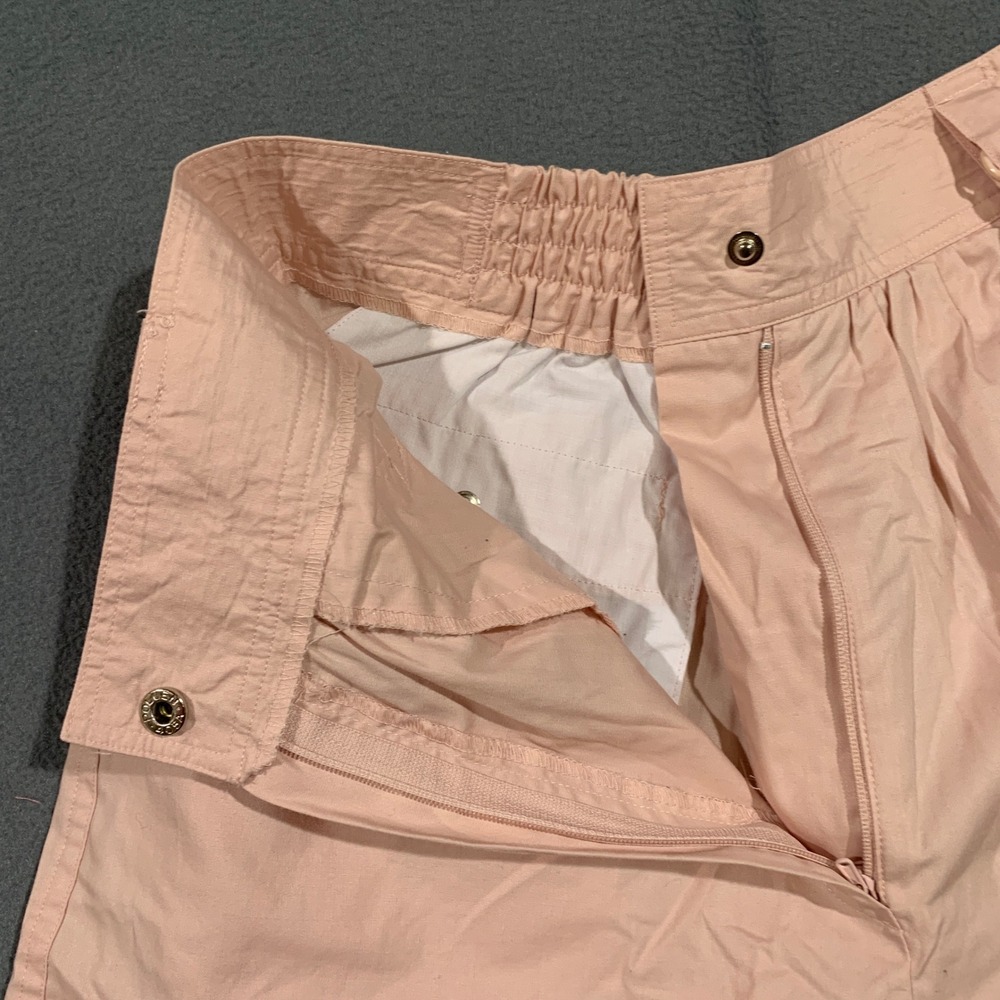 VTG Unique Chaus Pink High Waist Cargo Shorts Womens 10 Bermduda Belted 80s‎ 90s - Picture 3 of 9